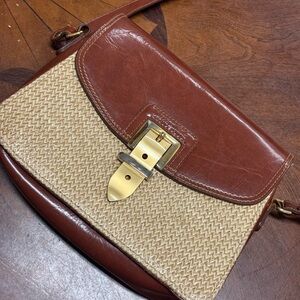 Vintage Brown and Tan Leather Women's Bag